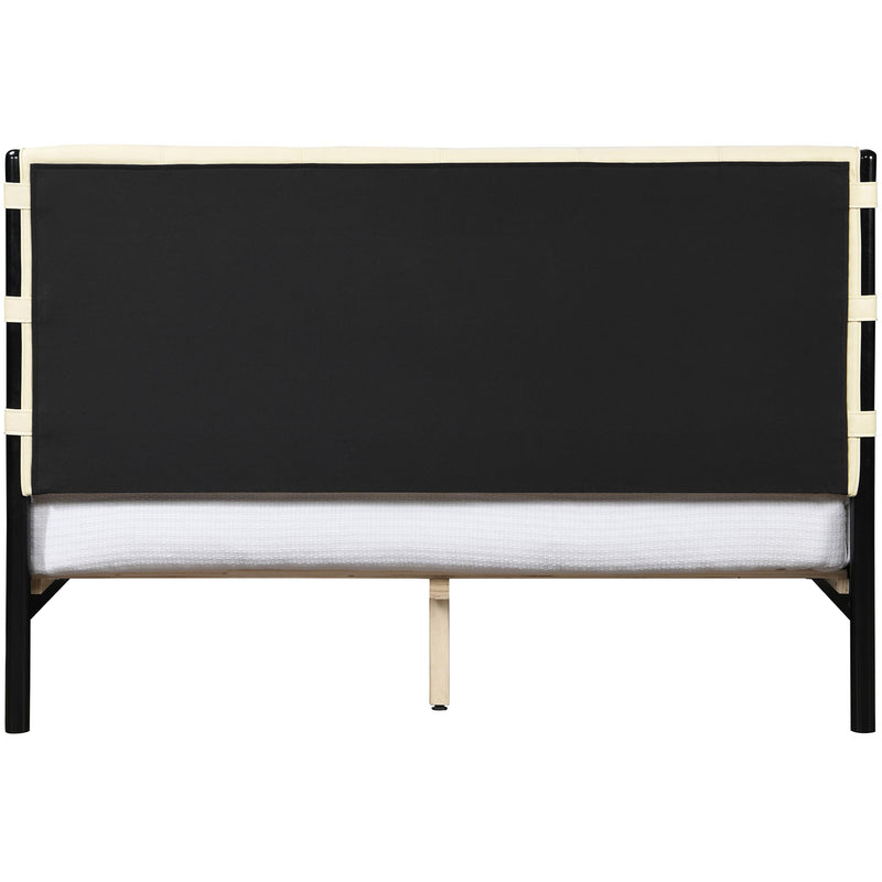 Meridian Abigail Cream Vegan Leather Full Bed (3 Boxes) IMAGE 5