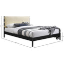 Meridian Abigail Cream Vegan Leather Full Bed (3 Boxes) IMAGE 7