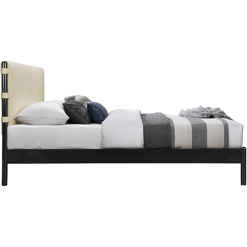 Meridian Abigail Cream Vegan Leather King Bed (3 Boxes) IMAGE 4