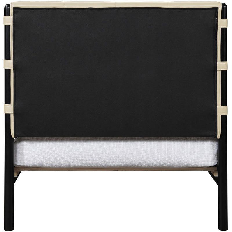 Meridian Abigail Cream Vegan Leather Twin Bed (3 Boxes) IMAGE 5