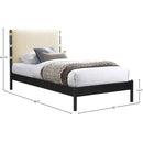 Meridian Abigail Cream Vegan Leather Twin Bed (3 Boxes) IMAGE 7