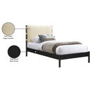 Meridian Abigail Cream Vegan Leather Twin Bed (3 Boxes) IMAGE 8