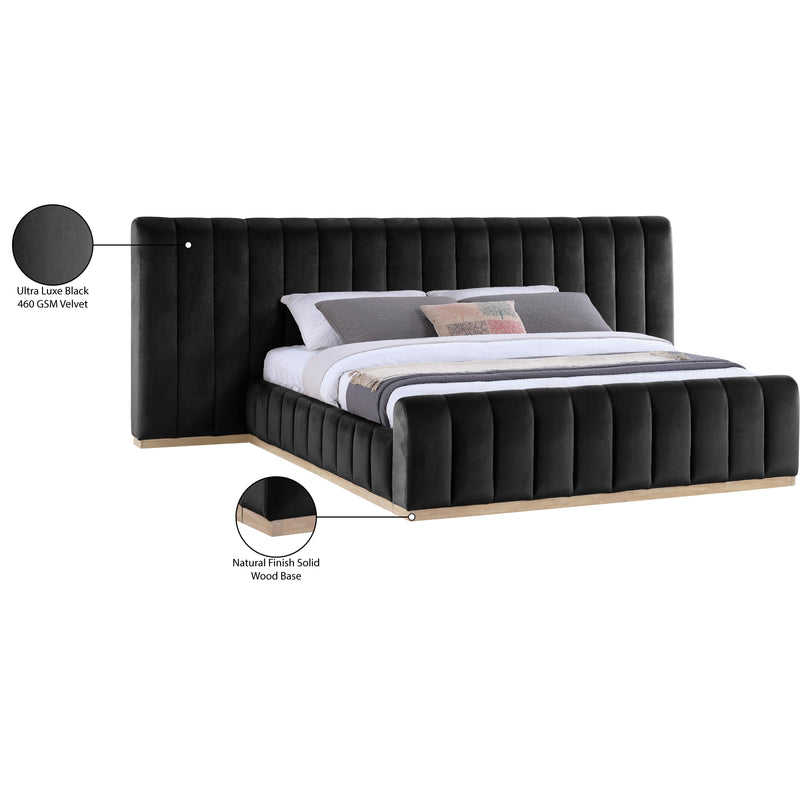 Meridian Amara Black Velvet King Bed IMAGE 10