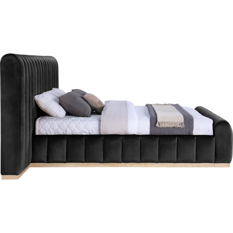 Meridian Amara Black Velvet King Bed IMAGE 4