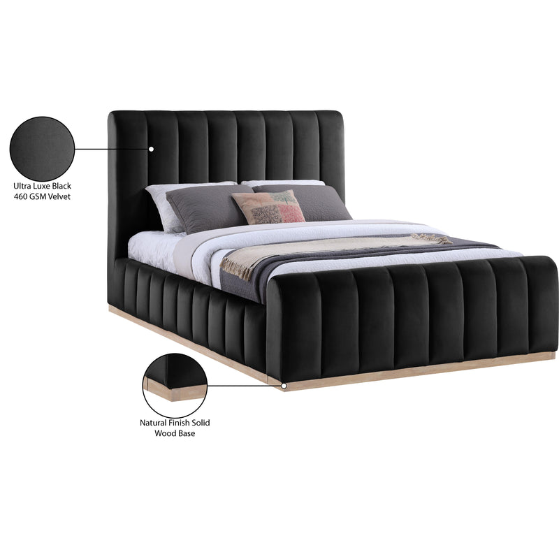 Meridian Amara Black Velvet Queen Bed IMAGE 10