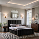 Meridian Amara Black Velvet Queen Bed IMAGE 2