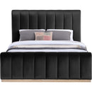 Meridian Amara Black Velvet Queen Bed IMAGE 3