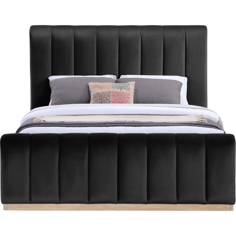 Meridian Amara Black Velvet Queen Bed IMAGE 3