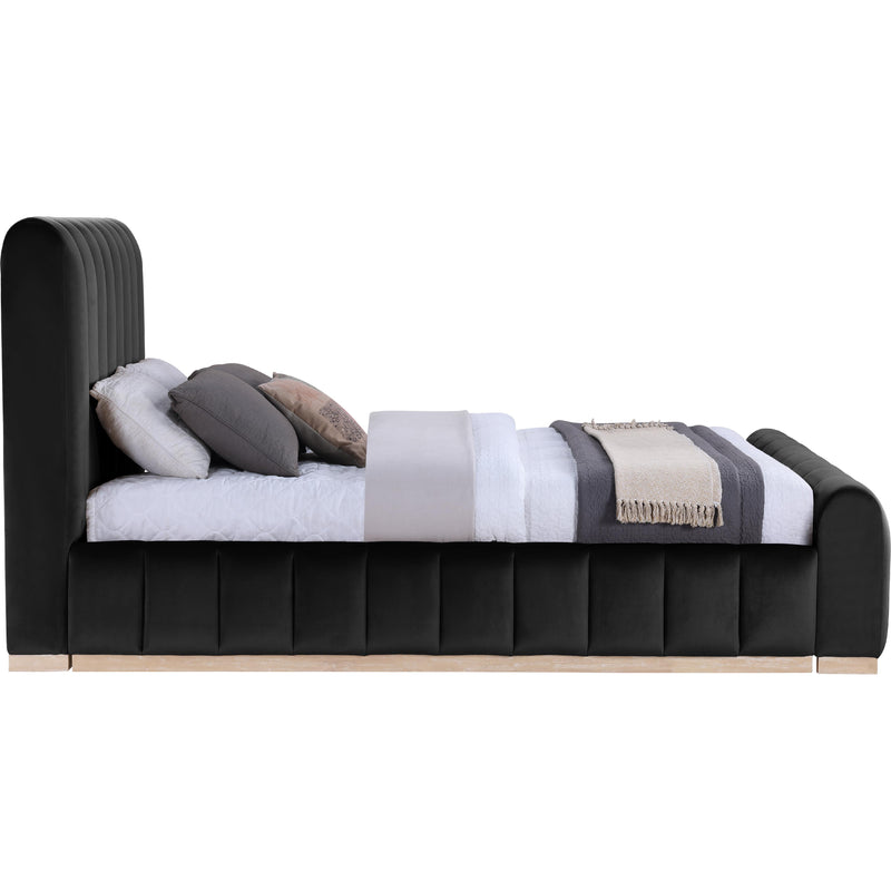 Meridian Amara Black Velvet Queen Bed IMAGE 4