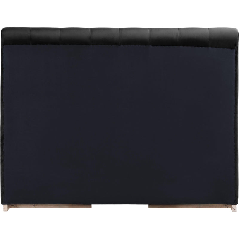 Meridian Amara Black Velvet Queen Bed IMAGE 5