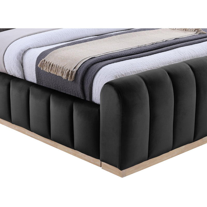Meridian Amara Black Velvet Queen Bed IMAGE 6