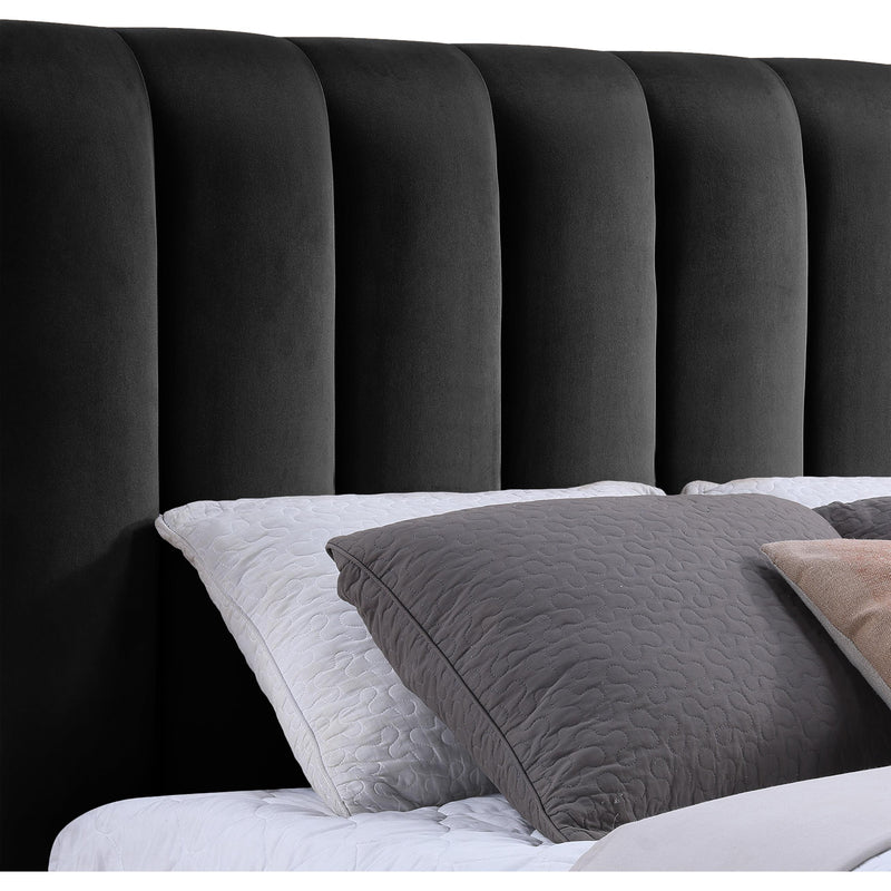 Meridian Amara Black Velvet Queen Bed IMAGE 7