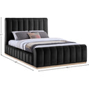 Meridian Amara Black Velvet Queen Bed IMAGE 9