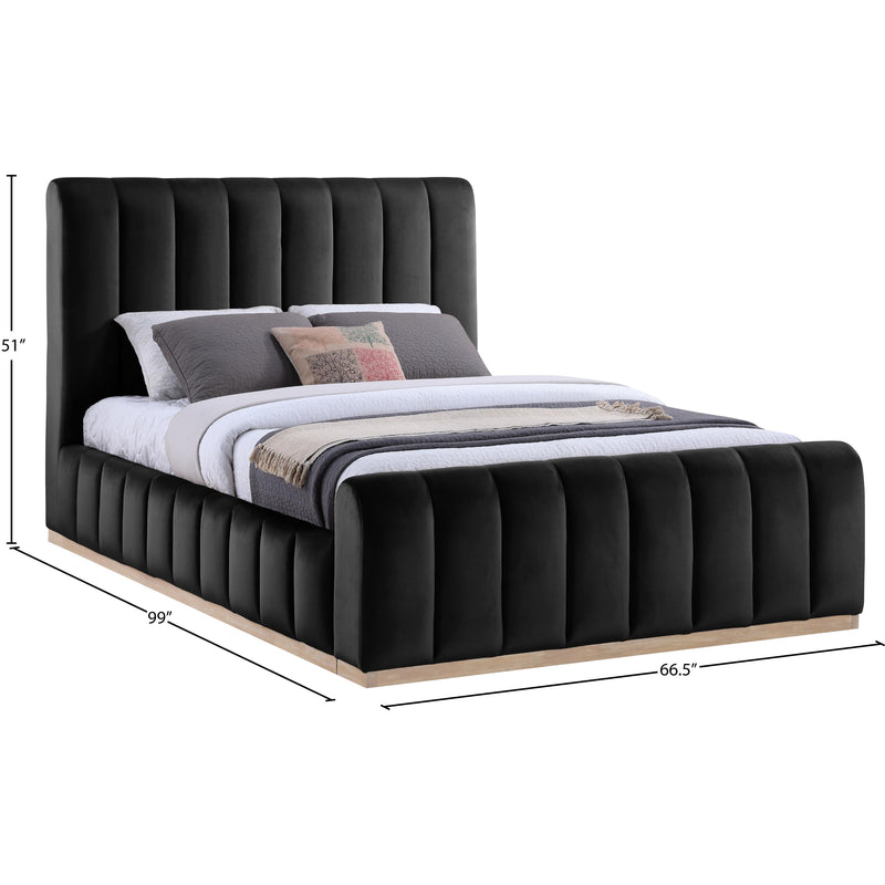 Meridian Amara Black Velvet Queen Bed IMAGE 9
