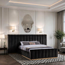 Meridian Amara Black Velvet Queen Bed IMAGE 2