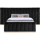 Meridian Amara Black Velvet Queen Bed IMAGE 3