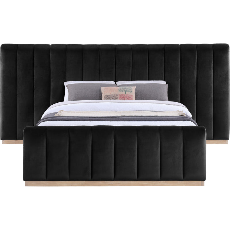 Meridian Amara Black Velvet Queen Bed IMAGE 3