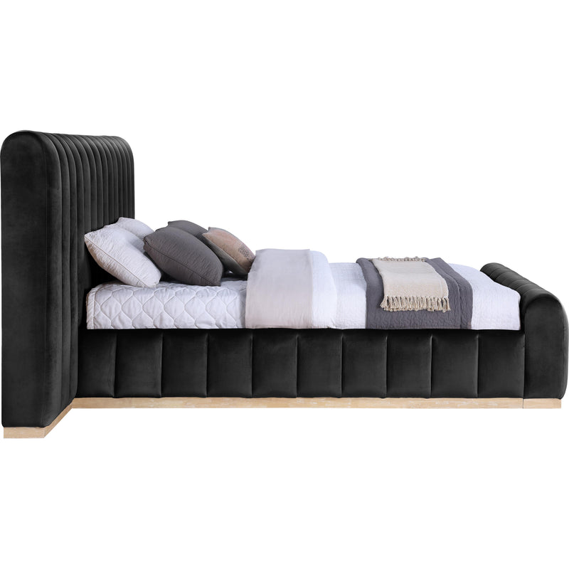 Meridian Amara Black Velvet Queen Bed IMAGE 4