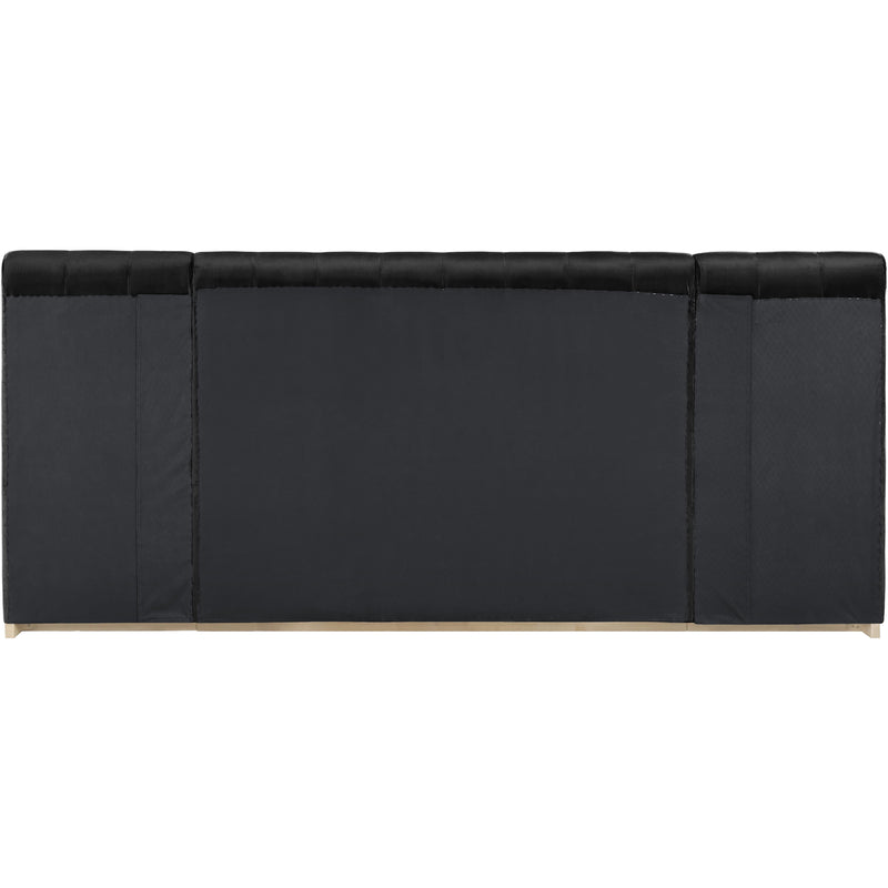 Meridian Amara Black Velvet Queen Bed IMAGE 5