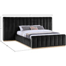 Meridian Amara Black Velvet Queen Bed IMAGE 9