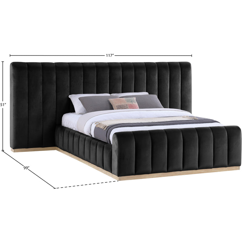 Meridian Amara Black Velvet Queen Bed IMAGE 9