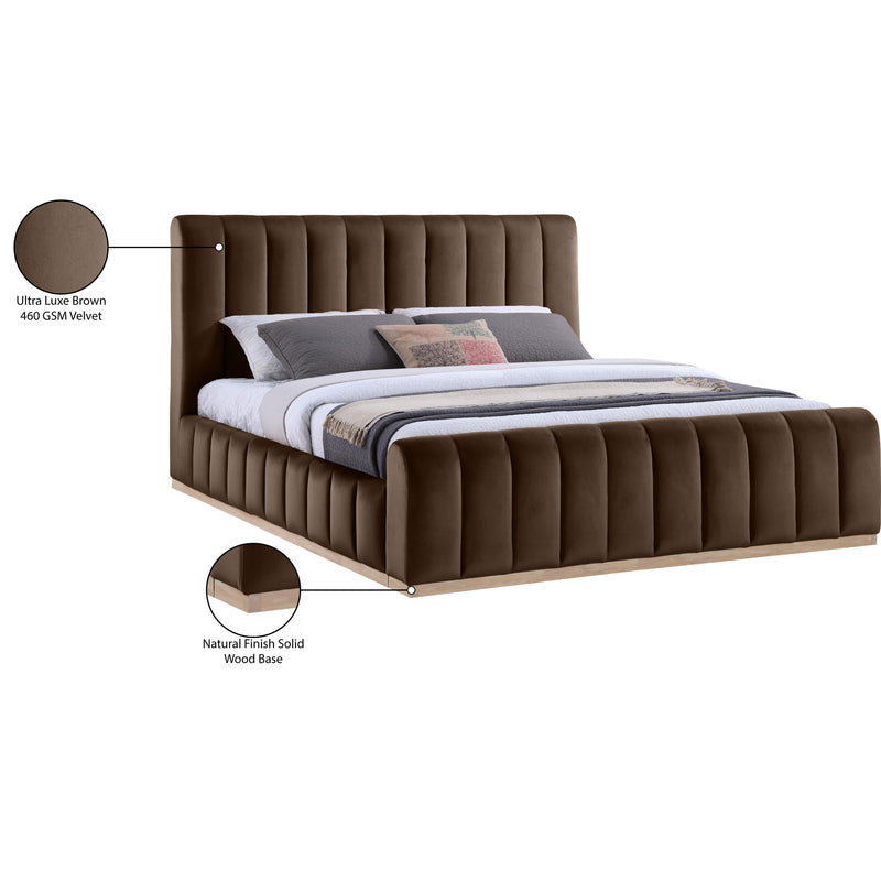 Meridian Amara Brown Velvet King Bed IMAGE 10