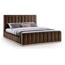 Meridian Amara Brown Velvet King Bed IMAGE 1