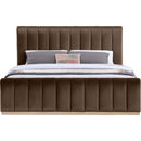 Meridian Amara Brown Velvet King Bed IMAGE 3