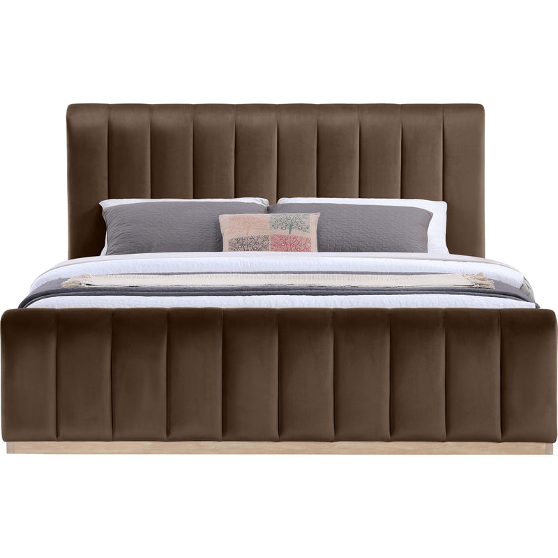 Meridian Amara Brown Velvet King Bed IMAGE 3