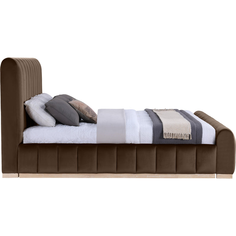 Meridian Amara Brown Velvet King Bed IMAGE 4