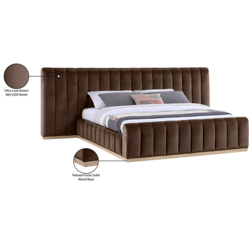 Meridian Amara Brown Velvet King Bed IMAGE 10