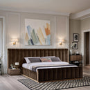 Meridian Amara Brown Velvet King Bed IMAGE 2