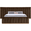 Meridian Amara Brown Velvet King Bed IMAGE 3