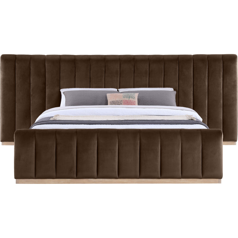 Meridian Amara Brown Velvet King Bed IMAGE 3