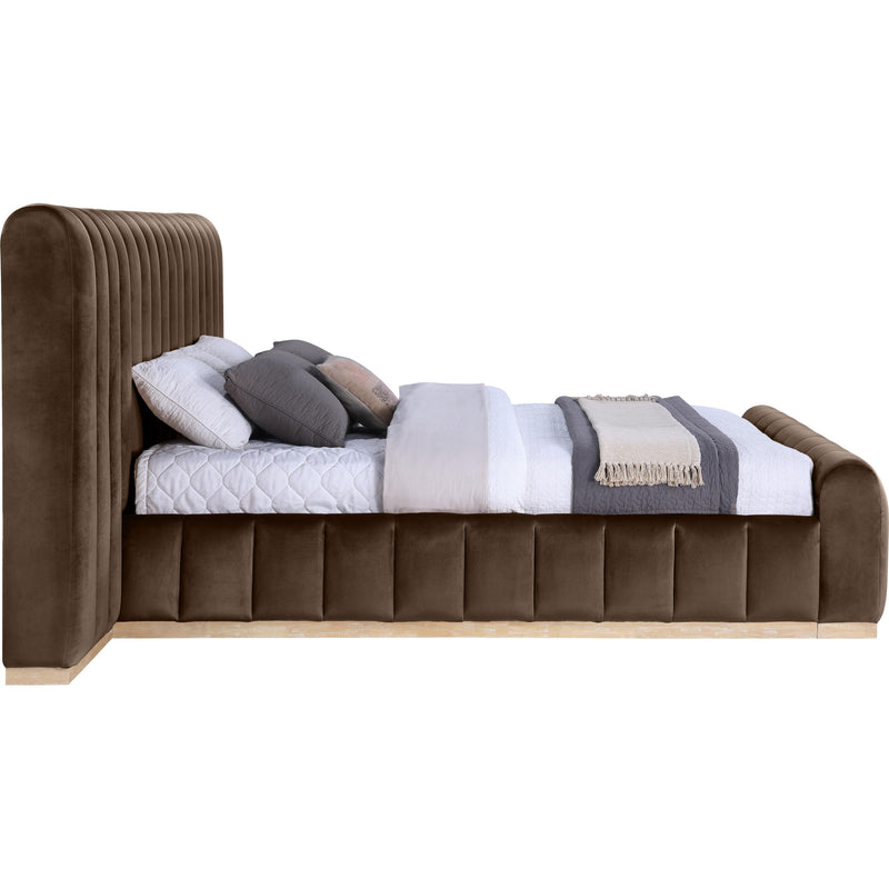 Meridian Amara Brown Velvet King Bed IMAGE 4