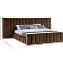 Meridian Amara Brown Velvet King Bed IMAGE 9