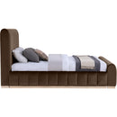 Meridian Amara Brown Velvet Queen Bed IMAGE 4