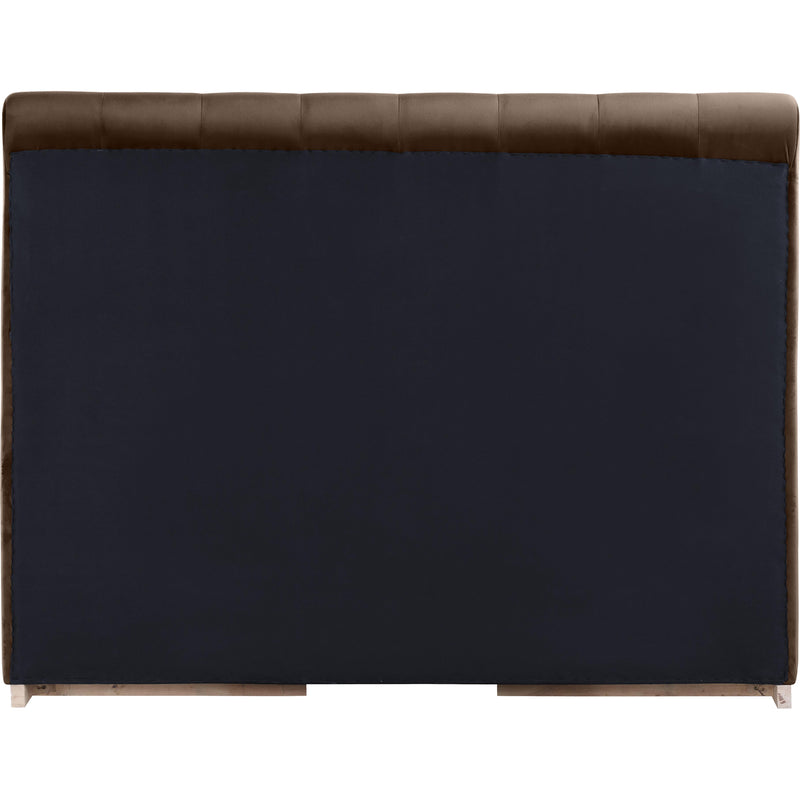 Meridian Amara Brown Velvet Queen Bed IMAGE 5