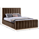 Meridian Amara Brown Velvet Queen Bed IMAGE 9
