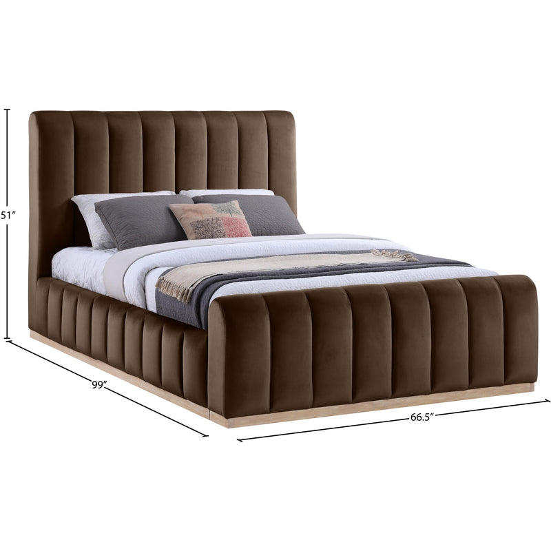 Meridian Amara Brown Velvet Queen Bed IMAGE 9