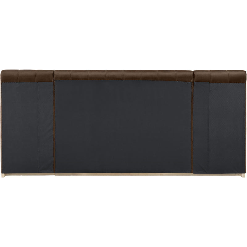 Meridian Amara Brown Velvet Queen Bed IMAGE 5