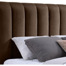 Meridian Amara Brown Velvet Queen Bed IMAGE 7