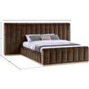 Meridian Amara Brown Velvet Queen Bed IMAGE 9
