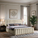 Meridian Amara Cream Velvet King Bed IMAGE 2