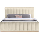 Meridian Amara Cream Velvet King Bed IMAGE 3