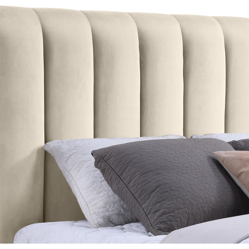 Meridian Amara Cream Velvet King Bed IMAGE 7