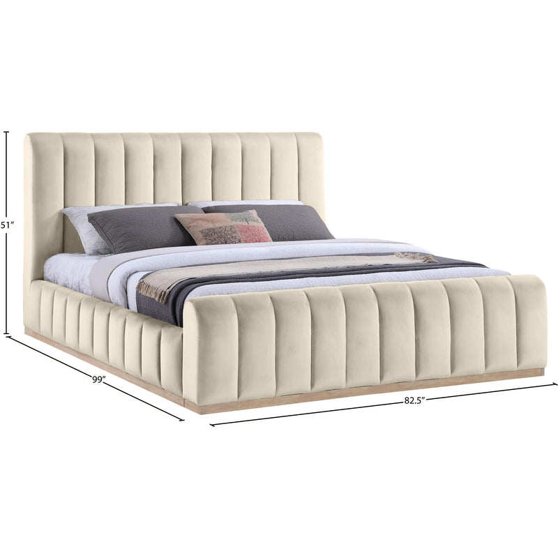 Meridian Amara Cream Velvet King Bed IMAGE 9