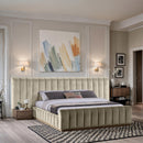 Meridian Amara Cream Velvet King Bed IMAGE 2