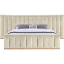 Meridian Amara Cream Velvet King Bed IMAGE 3