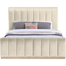 Meridian Amara Cream Velvet Queen Bed IMAGE 3